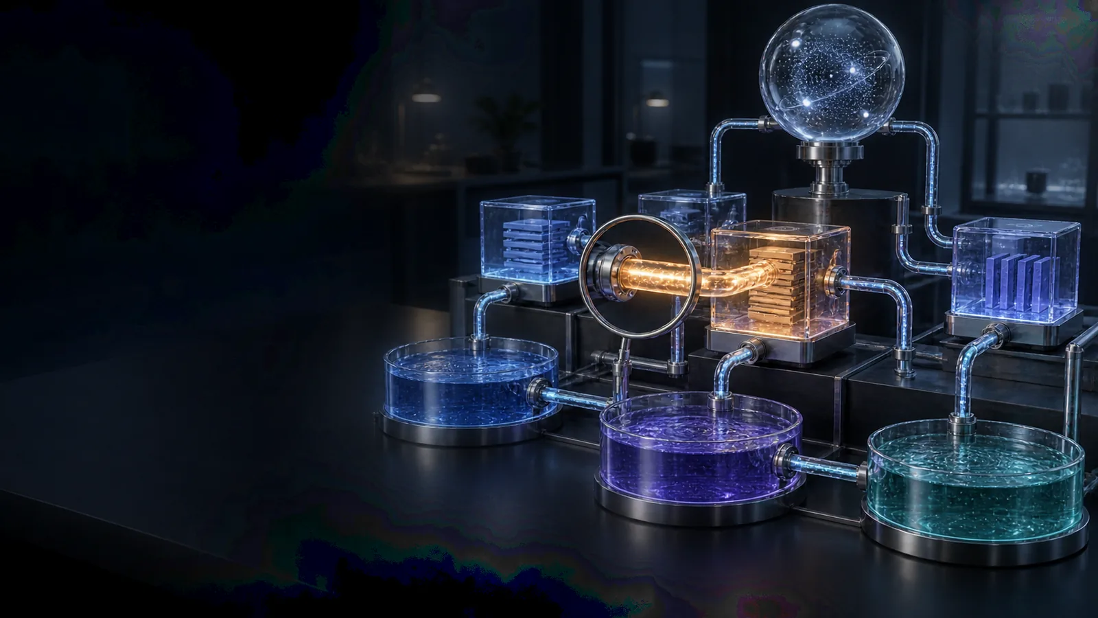 Modèle de protocole DeFi reliant contrats, pools de liquidité et oracle sous inspection.