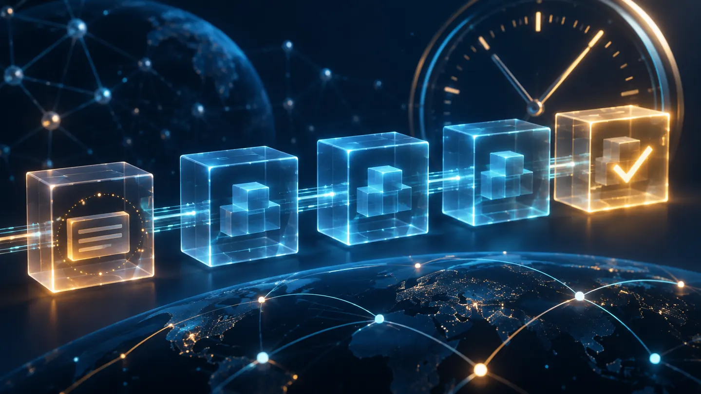 Blocs successifs illustrant les confirmations d’une transaction